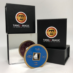 Chinese Coin (CH0021) Blue & Red by Tango Magic – Tricks - magic tricks