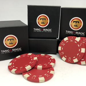 TUC Poker Chip Red plus 3 regular chips (PK002R) by Tango Magic – Trick - magic tricks