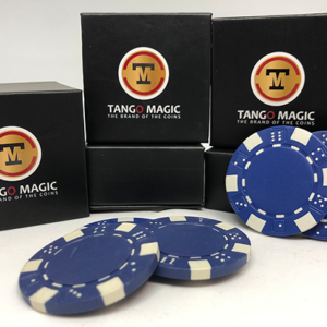 TUC Poker Chip Blue plus 3 regular chips (PK002B) by Tango Magic – Trick - magic tricks