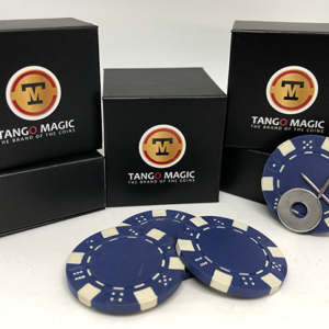 Magnetic Poker Chip Blue plus 3 regular chips (PK003B) by Tango Magic – Trick - magic tricks