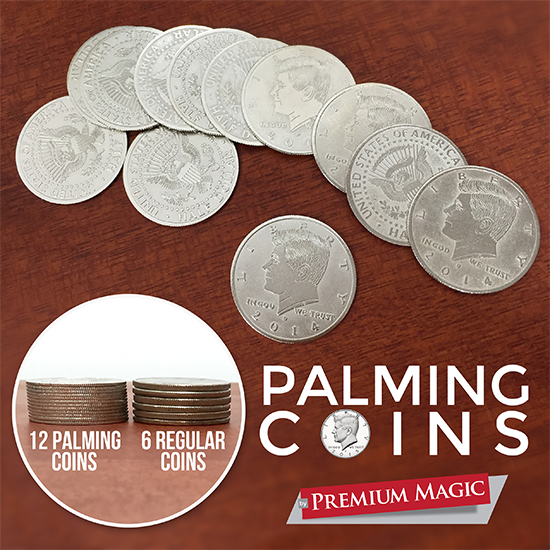 Palming Coin Set (U.S. Half design /12 piece) by Premium Magic – Trick - magic tricks