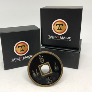 Dollar Size Chinese Coin (Black) by Tango (CH029) - magic tricks