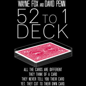 The 52 to 1 Deck Red (Gimmicks and Online Instructions) by Wayne Fox and David Penn – Trick - magic tricks