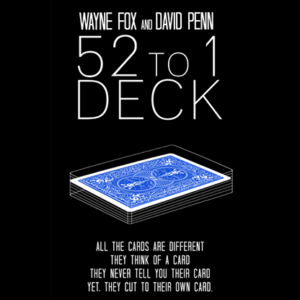 The 52 to 1 Deck Blue (Gimmicks and Online Instructions) by Wayne Fox and David Penn – Trick - magic tricks