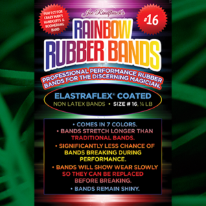 Joe Rindfleisch’s SIZE 16 Rainbow Rubber Bands (Marcus Eddie – Green Pack  ) by Joe Rindfleisch – Trick - magic tricks