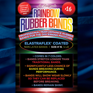 Joe Rindfleisch’s SIZE 16 Rainbow Rubber Bands (Hanson Chien – Blue Pack) by Joe Rindfleisch – Trick - magic tricks