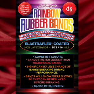 Joe Rindfleisch’s SIZE 16 Rainbow Rubber Bands (Joe Rindfleisch – Red Pack) by Joe Rindfleisch – Trick - magic tricks