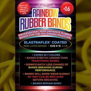 Joe Rindfleisch’s SIZE 16 Rainbow Rubber Bands (Russell Leeds -Yellow ) by Joe Rindfleisch – Trick - magic tricks