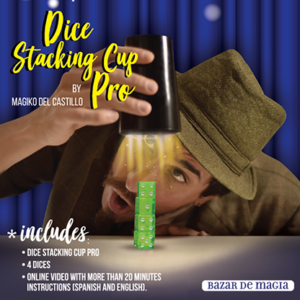 Dice Stacking Cup Pro (Gimmicks and Online Instructions) by Bazar de Magia – Trick - magic tricks