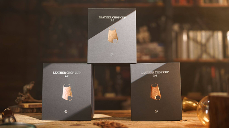 Leather Chop Cup with Balls (Brown) by TCC - magic tricks