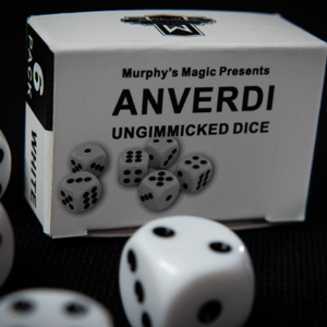 NON GIMMICKED DICE 6 PACK/WHITE by Tony Anverdi – Trick - magic tricks