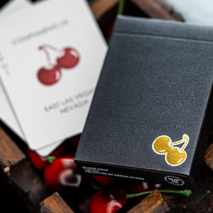Cherry Casino House Deck (Monte Carlo Black and Gold) Playing Cards by Pure Imagination Projects - magic tricks