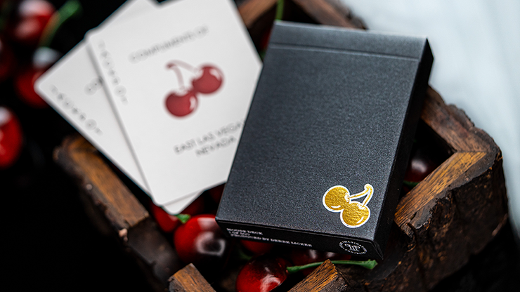 Cherry Casino House Deck (Monte Carlo Black and Gold) Playing Cards by Pure Imagination Projects - magic tricks