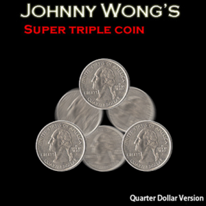 Super Triple Coin QUARTER (with DVD) by Johnny Wong – Trick - magic tricks