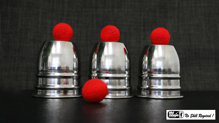 STAINLESS STEEL CUPS AND BALLS by Mr. Magic – Trick - magic tricks