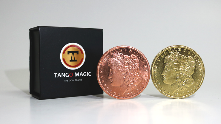 Replica Golden Morgan Hopping Half (Gimmicks and Online Instructions) by Tango Magic – Trick - magic tricks