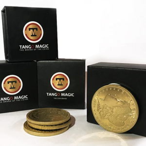 Replica Golden Morgan TUC plus 3 coins (Gimmicks and Online Instructions) by Tango Magic – Trick - magic tricks