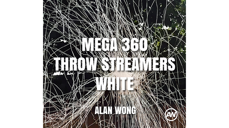 MEGA 360 Throw Streamers WHITE by Alan Wong – Trick - magic tricks
