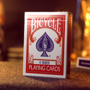 Bicycle 4 Index Red (Gimmicks and Online Instructions) - magic tricks