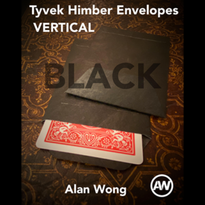 Tyvek VERTICAL Himber Envelopes BLACK (12 pk.) by Alan Wong – Trick - magic tricks
