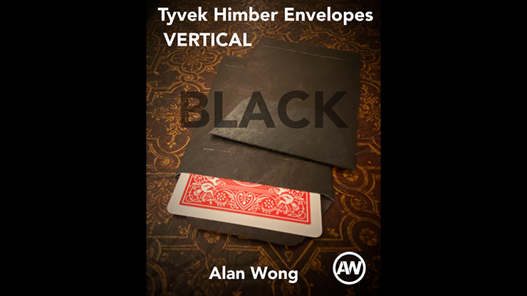 Tyvek VERTICAL Himber Envelopes BLACK (12 pk.) by Alan Wong – Trick - magic tricks