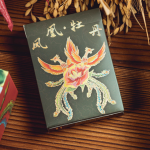 Phoenix and Peony (Green) Playing Cards by Bacon Playing Card Company - magic tricks