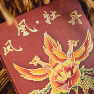 Phoenix and Peony (Red) Playing Cards by Bacon Playing Card Company - magic tricks