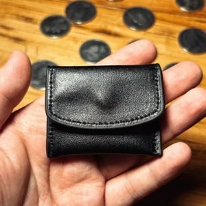 The Cowhide Coin Wallet (Black) by Bacon Magic – Trick - magic tricks