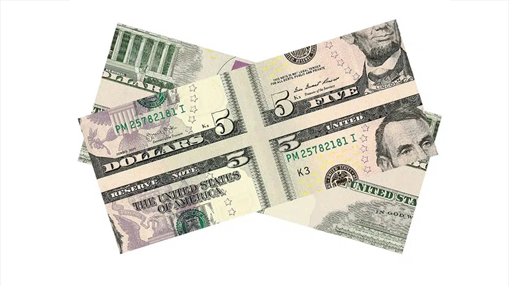 MAGIC MISMADE BILL (USD 5 Dollar Bill) by Diamond Jim Tyler - magic tricks