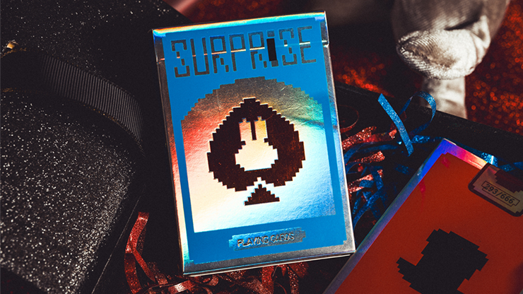 Limited Holographic Edition Surprise Deck V5 (Blue) Playing cards by Bacon Playing Card Company - magic tricks