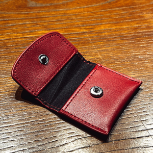 The Cowhide Coin Wallet (Red) by Bacon Magic – Trick - magic tricks