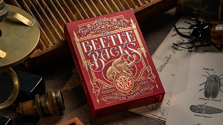 The Beetle Backs (Crimson Edition) Playing Cards - magic tricks