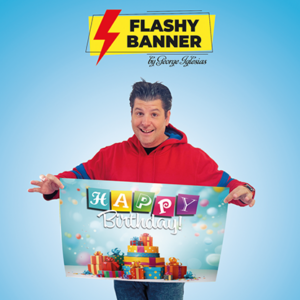 FLASHY BANNER (HAPPY BIRTHDAY) by George Iglesias & Twister Magic – Trick - magic tricks