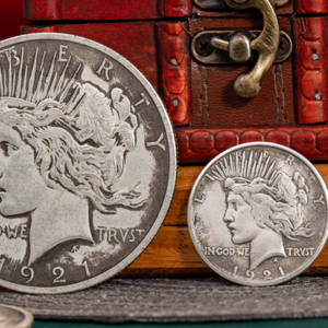 Mini Peace Dollar (Pack of 5 coins) by N2G - magic tricks