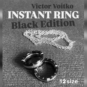 Instant Ring (silver/black, Size 12) by Viktor Voitko - magic tricks