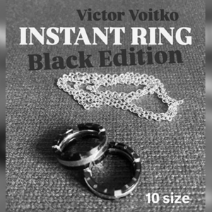 Instant Ring (silver/black, Size 10) by Viktor Voitko - magic tricks