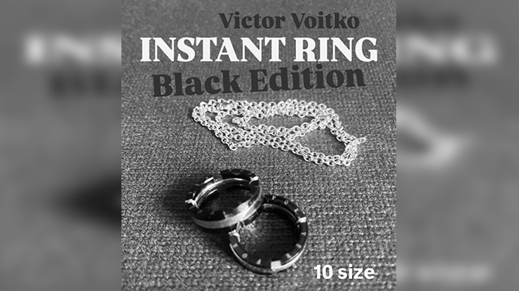 Instant Ring (silver/black, Size 10) by Viktor Voitko - magic tricks