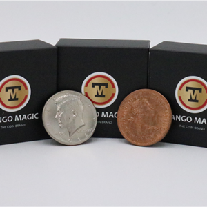 Super Scotch and Soda (US Half Dollar and English Penny) by Tango Magic - magic tricks