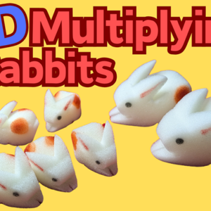 3D Multiplying Rabbits (7 Pc Mom and Pop with 5 babies) Set - magic tricks