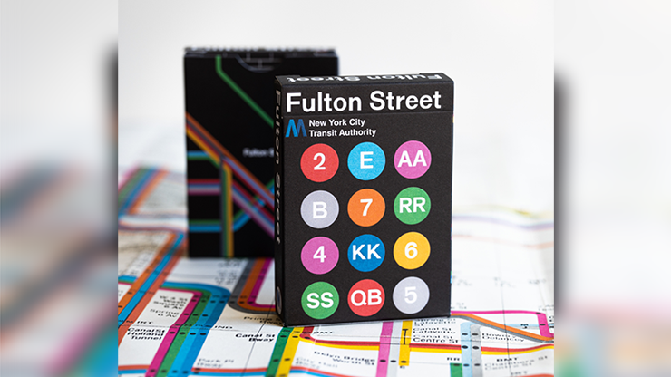 BLACK EDITION FULTON STREET MTA PLAYING CARDS (1972 VIGNELLI MAP EDITION) - magic tricks