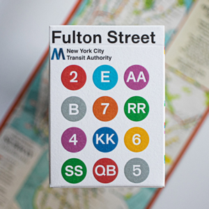 WHITE EDITION FULTON STREET MTA PLAYING CARDS (1972 VIGNELLI MAP EDITION) - magic tricks