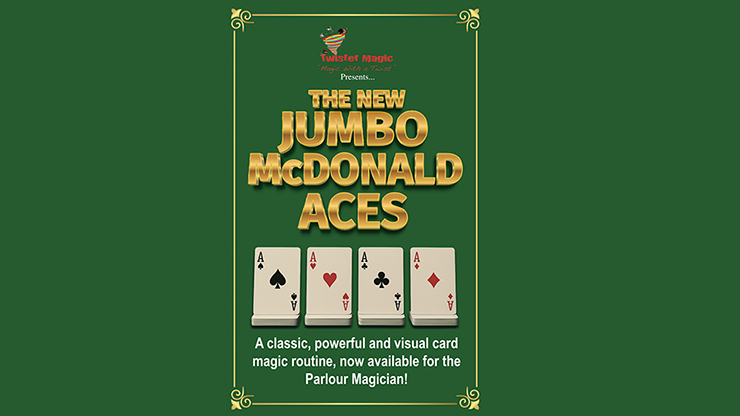 Jumbo McDonald Aces by Twister Magic (Blue) - magic tricks