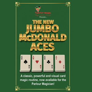 Jumbo McDonald Aces by Twister Magic (Red) - magic tricks