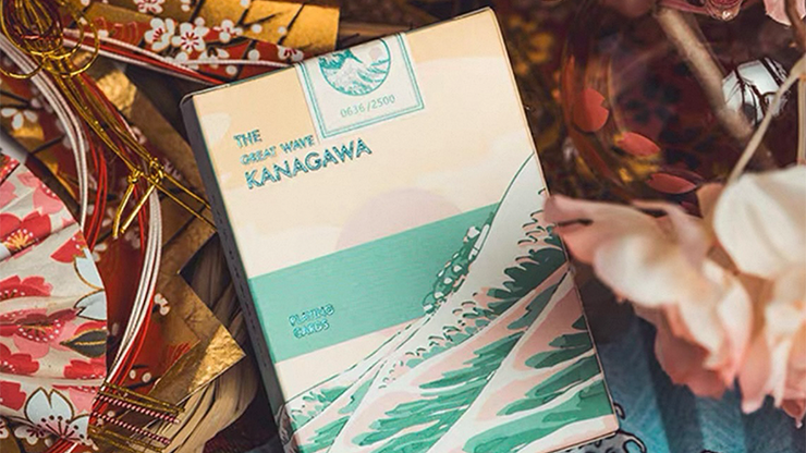 The Great Wave off Kanagawa V3 (Fresh Spring / Peppermint Green) Playing Cards - magic tricks
