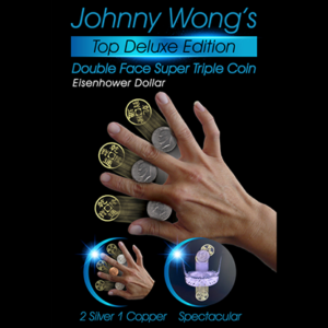 Johnny Wong’s Double Face Super Triple Coin (Eisenhower Dollar Size) by Johnny Wong - magic tricks