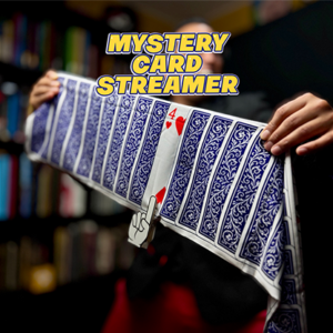 Mystery Card Streamer (Blue 4 of Hearts) by PlayTime Magic DEFMA - magic tricks