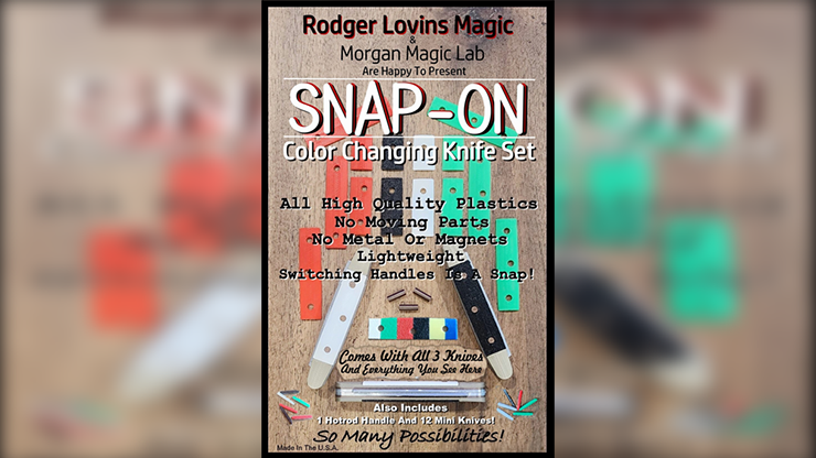 SNAP-ON Color Changing Knife Set by Rodger Lovins - magic tricks