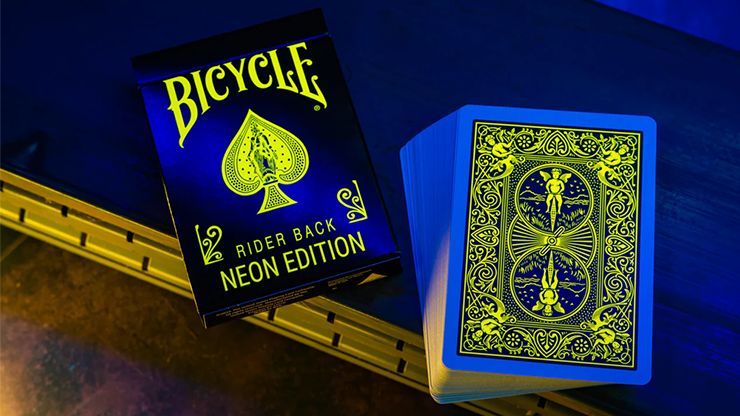 Bicycle Neon Rider Back Yellow-Starburst Deck Playing Cards - magic tricks