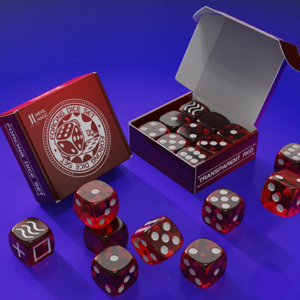 Forcing Dice Set by IARVEL Magic (Transparent Red) - magic tricks