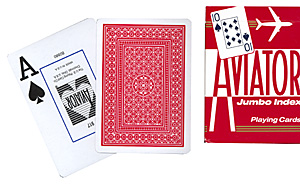 Cards Aviator Jumbo Index Poker Size (Red) - magic tricks